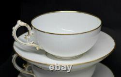 Haviland Limoges Set of 5 Tea Cups & Saucers Fancy Handles 1870's Double Gilding