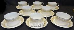 Haviland Marquise Set of 8 Cups & Saucers Gold Florentine