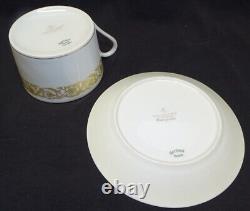 Haviland Marquise Set of 8 Cups & Saucers Gold Florentine