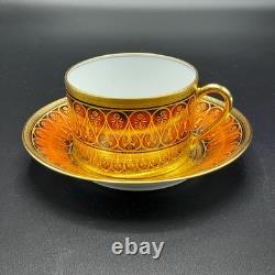 Haviland et Parlon Limogeshand panted with goldset of 5 Tea cups w saucers new