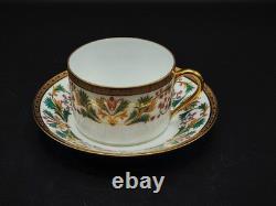 Haviland et Parlon Limogeshand panted with goldset of 5 Tea cups w saucers new