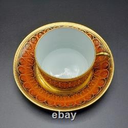 Haviland et Parlon Limogeshand panted with goldset of 5 Tea cups w saucers new