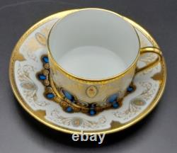 Haviland et Parlon Limogeshand panted with goldset of 5 Tea cups w saucers new