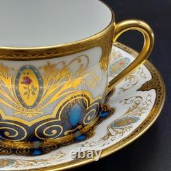 Haviland et Parlon Limogeshand panted with goldset of 5 Tea cups w saucers new