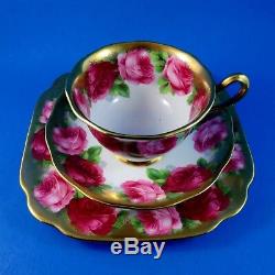 Heavy Gold Edge Old English Rose Royal Albert Tea Cup, Saucer and Plate Trio Set