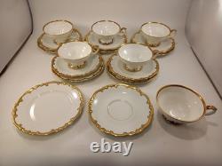 Heinrich & Co Selb Bavaria Fanny Gibler Cups Saucers Side Plates Set of 6 Trios