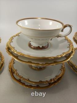 Heinrich & Co Selb Bavaria Fanny Gibler Cups Saucers Side Plates Set of 6 Trios