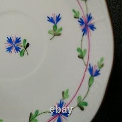 Herend Blue Garland Cup and Saucer Set Gold Rim Hungary 711