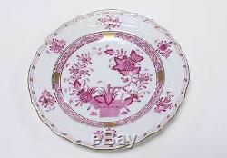 Herend Cup Saucer & Plate Hand Painted Cherry Pink Gold INDIAN BASKET