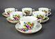 Herend Hungary Hand Painted Floral Tea Cups & Saucers Gold Trim Set Of 6