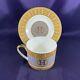 Hermes Mosaique Au 24 (gold Band, Silver Mosaic, Smooth) Cup & Saucer 2 1/2