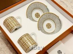 Hermès Mosaique Au 24 Gold Coffee Cup And Saucer