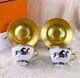 Hermes Paris Tea Cup & Saucer Cheval D'orient Gold Paint 2 Sets Tableware Withcase