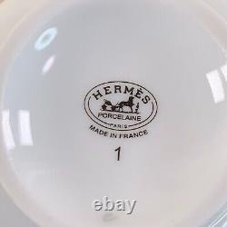 Hermes Paris Tea Cup & Saucer Cheval d'Orient Gold Paint 2 Sets Tableware withCase