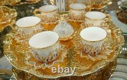 Home Turkish Kitchen Espresso Tea Set Special Presentation with Golden Tray
