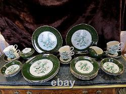 Homer Laughlin Nautilus ANTIQ China 33PcSugarCreamer 6Cups/Saucers/Plates/Bowls