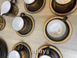 Hornsea Retro Vintage Midas Set of 8 Coffee/Tea Cups Saucers Plates Gold Brown