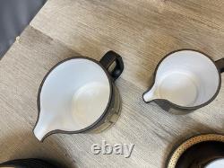 Hornsea Retro Vintage Midas Set of 8 Coffee/Tea Cups Saucers Plates Gold Brown