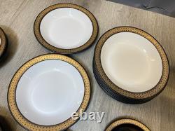 Hornsea Retro Vintage Midas Set of 8 Coffee/Tea Cups Saucers Plates Gold Brown
