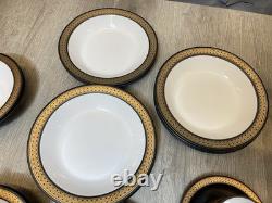 Hornsea Retro Vintage Midas Set of 8 Coffee/Tea Cups Saucers Plates Gold Brown