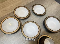 Hornsea Retro Vintage Midas Set of 8 Coffee/Tea Cups Saucers Plates Gold Brown