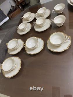Hutschenreuther Bavaria LHS Gold Trim Antique Cups Saucers Set 8 2cups extra