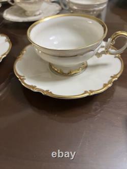 Hutschenreuther Bavaria LHS Gold Trim Antique Cups Saucers Set 8 2cups extra