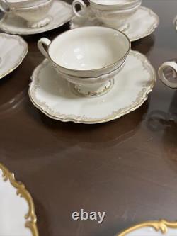 Hutschenreuther Bavaria LHS Gold Trim Antique Cups Saucers Set 8 2cups extra