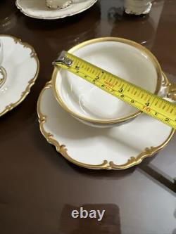 Hutschenreuther Bavaria LHS Gold Trim Antique Cups Saucers Set 8 2cups extra