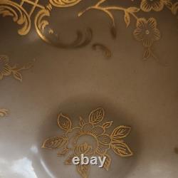 Hutschenreuther Bavaria Porcelain Tea Cup & Saucer Set Floral Grey Gold