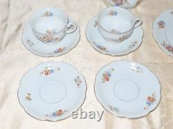 Hutschenreuther Coffee Cups + Saucers + Cake Plates Gold/Flower Decor 12 Piece