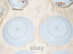 Hutschenreuther Coffee Cups + Saucers + Cake Plates Gold/Flower Decor 12 Piece