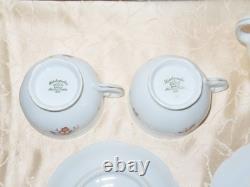 Hutschenreuther Coffee Cups + Saucers + Cake Plates Gold/Flower Decor 12 Piece