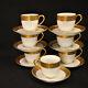 Hutschenreuther Demitasse Cups Saucers Set Of 7 White Withencrusted Gold 1925-1939