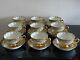 Hutschenreuther Selb Bavaria Porcelain Gold Encrusted Tea Cups And Saucers