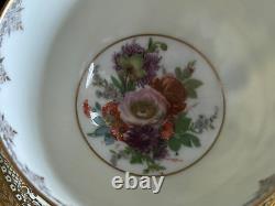 Hutschenreuther Selb Bavaria Porcelain Gold Encrusted Tea Cups and Saucers