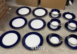 Hutschenreuther cobalt gold bands 6 plates 6 cups & saucers