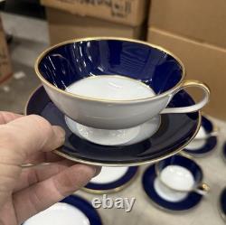 Hutschenreuther cobalt gold bands 6 plates 6 cups & saucers