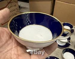 Hutschenreuther cobalt gold bands 6 plates 6 cups & saucers