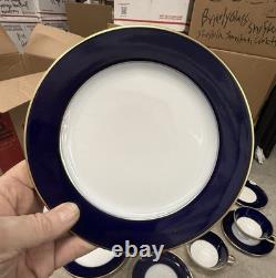 Hutschenreuther cobalt gold bands 6 plates 6 cups & saucers