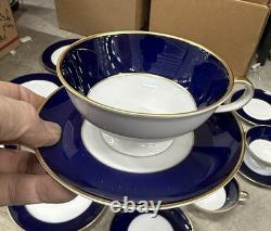 Hutschenreuther cobalt gold bands 6 plates 6 cups & saucers