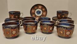 IMARI Japanese Tea Cups Saucers Porcelain Gilt 20 Pcs Gold Gilt 6 Character Mark