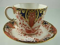 Imari 2712 Demitasse Cup & Saucer Scalloped By Royal Crown Derby 1916