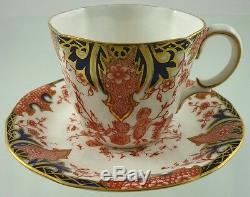 Imari 2712 Demitasse Cup & Saucer Scalloped By Royal Crown Derby 1916