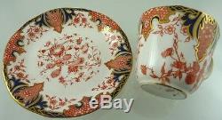 Imari 2712 Demitasse Cup & Saucer Scalloped By Royal Crown Derby 1916