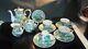 Imari Gold Teapot With Lid, Creamer, Sugar Bowl Withlid, 4 Cups & 4 Saucers, Candy Dish