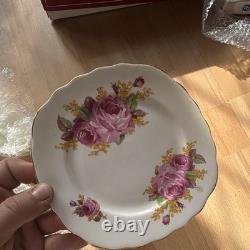 Imperial Bone China 22K Gold Floral Tea Cup & Saucer Set, Pink Rose