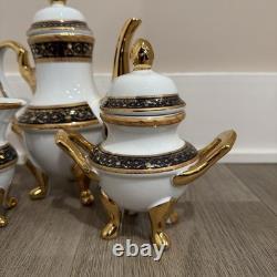 Imperial Czechoslovakia Tea Set 15pc Gold Trim Cups Saucers Teapot