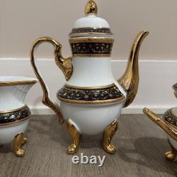 Imperial Czechoslovakia Tea Set 15pc Gold Trim Cups Saucers Teapot