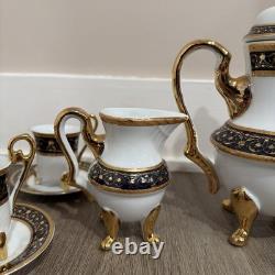 Imperial Czechoslovakia Tea Set 15pc Gold Trim Cups Saucers Teapot